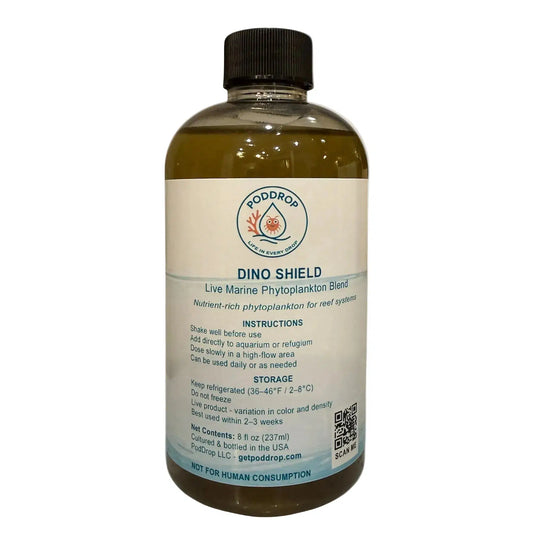 Dino Shield live marine phytoplankton blend 8oz bottle for reef systems