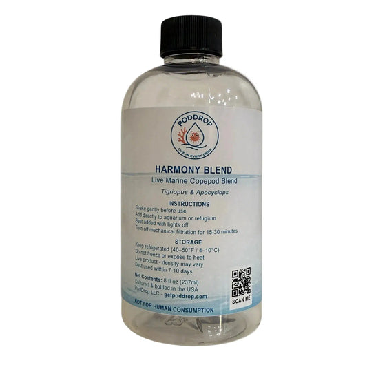 Harmony Blend live marine copepods mix 8oz bottle for reef aquariums