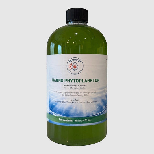 PodDrop Emerald Overdrive Nanno Phytoplankton marine microalgae culture for copepods and reef ecosystems.