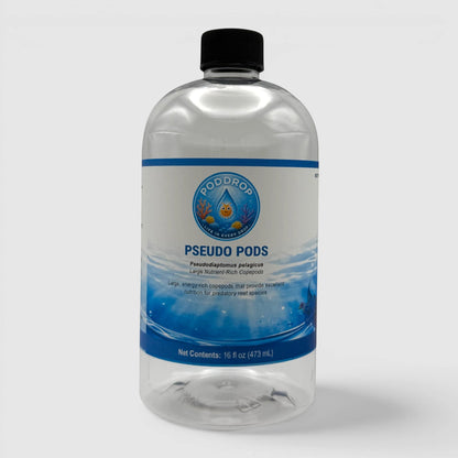 PodDrop Pseudo Pods: Pseudodiaptomus pelagicus, large nutrient-rich copepods for predatory reef fish. 16 fl oz.
